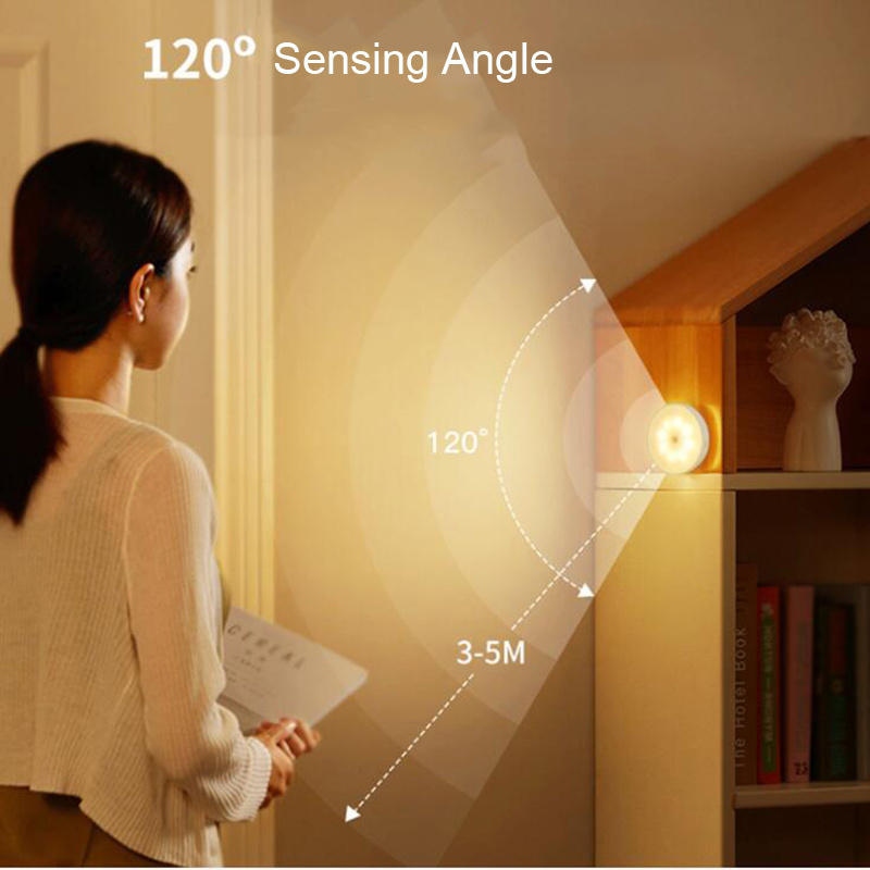 Rechargeable Human Body Induction Sensing Lamp Pir Infrad Motion Sensor Night Light With Auto On/Off Switch For Bedroom Stair