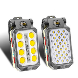 Waterproof Camping Rechargeable Strong Magnetic Work Light Led Cob Portable Foldable Flashlight With Power Display