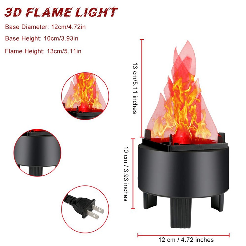 3d Led Fake Campfire Table Lamp Fire Artificial Flickering Flame Effect Light For Bar Stage Halloween Christmas Party Decoration