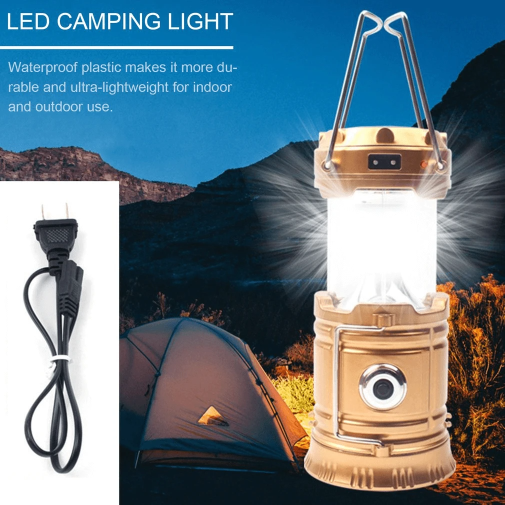 Outdoor Usb Rechargeable Solar Led Tent Hiking Lamp Lanterns Fan Usb Rechargeable Camping Emergency Light With Hanging Hook