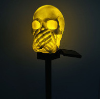 Solar Resin Halloween Skull Pathway Stake Light For Outdoor Garden Halloween Skeleton Decoration Lawn Lamp