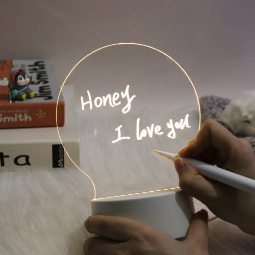 Erasable Writing Board Creative Gift Decoration Diy Led Memo Message Luminous Note Usb Acrylic Writing Board Night Light