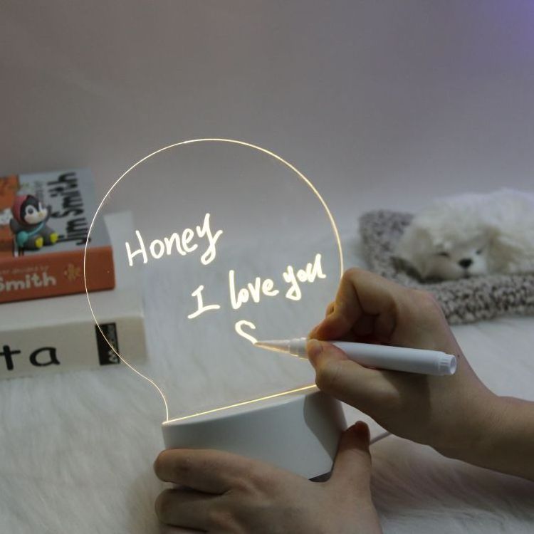 Erasable Writing Board Creative Gift Decoration Diy Led Memo Message Luminous Note Usb Acrylic Writing Board Night Light