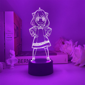 Anime SPY X FAMILY Anya Forger Led Night Light 16/7 Colors Changing Bedroom Decor Cute Acrylic Plate 3d Lamp Nightlight