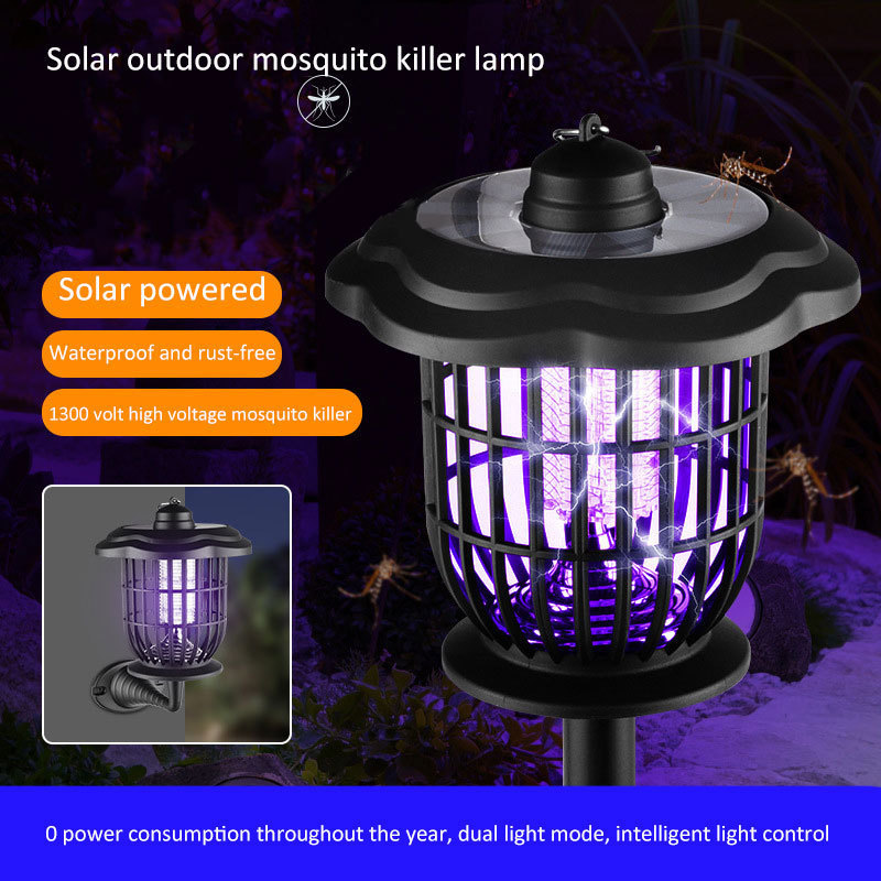 New Solar-Powered Mosquito Killing Lamp Outdoor Lighting Landscape Home Mosquito Repellent Fly Killer LED Courtyard Lawn Lamp