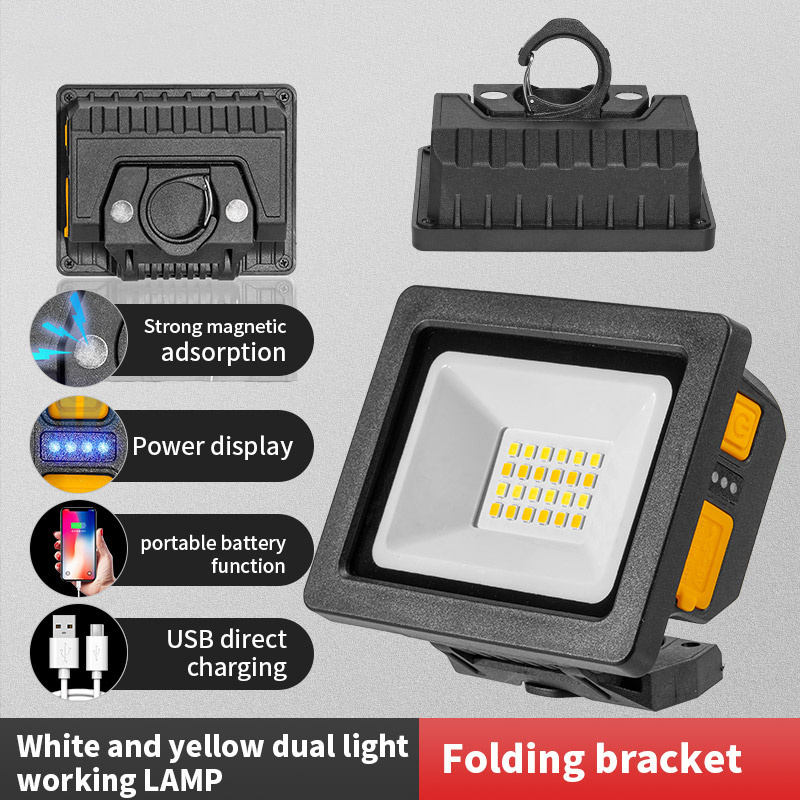 Usb Rechargeable Led Flashlight Rotate Bracket Portable Pocket Light Multifunctional Cob Work Lamp Mini Keychain Led Light