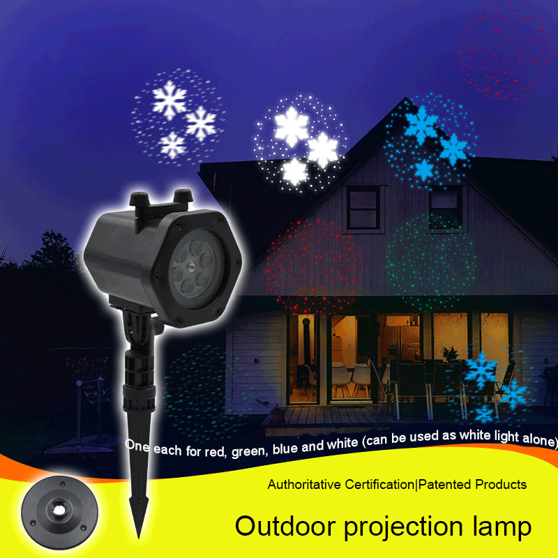 Outdoor Waterproof 12 Patterns Christmas Party Snowflake LED Projector Lamp Light for Home Xmas New Year Halloween Decor