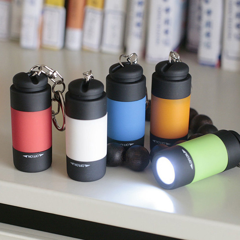 Waterproof Mini Pocket Keychain Torch Usb Charging Rechargeable Colorful Light Flashlight Lamp