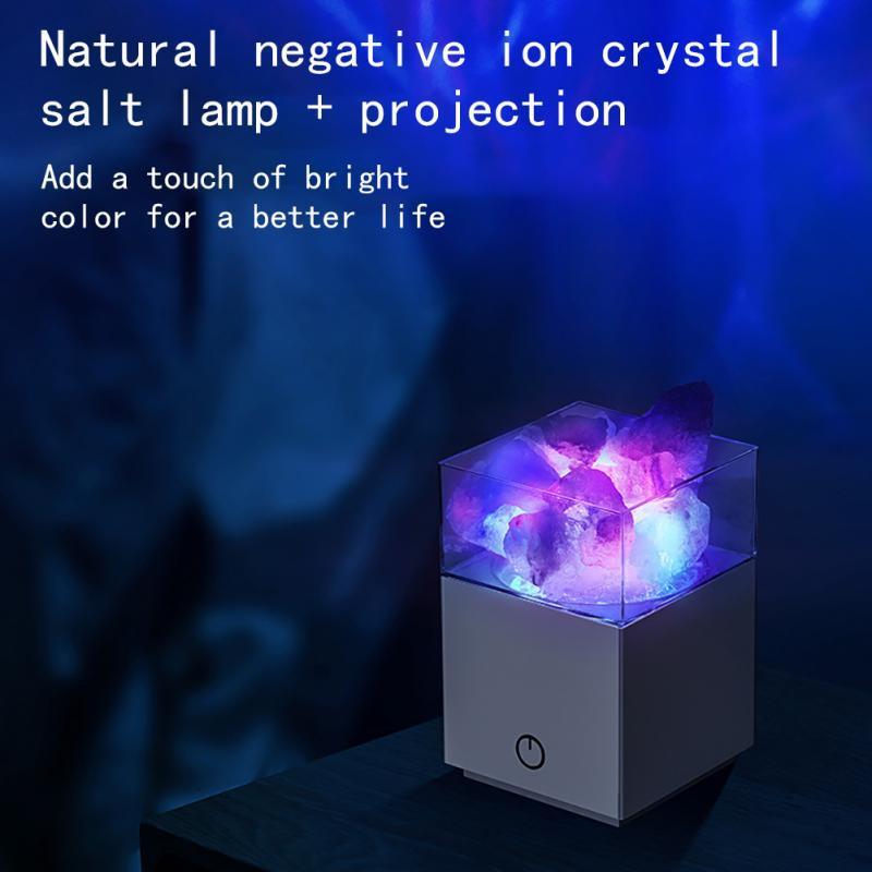 2 In 1 Led 3d Aurora Ceiling Bedroom Decor 7 Modes Natural Himalayan Crystal Salt Rock Galaxy Projector Star Night Light Lamp