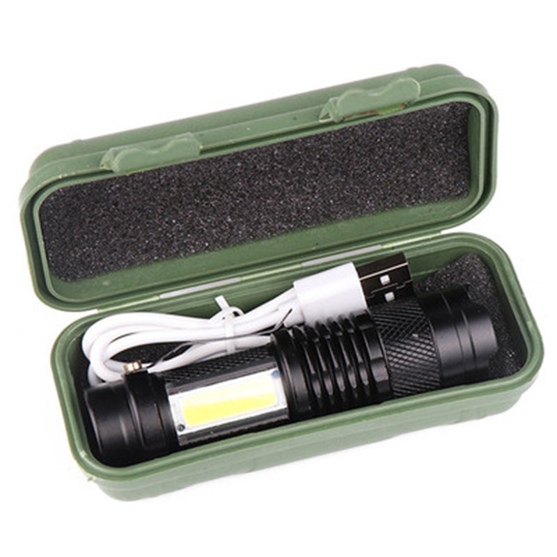 Outdoor Waterproof Camping Lantern Built-In Battery  Mini Torch Lamp Adjustable Penlight Xpe Cob Led Zoomable  Flashlight