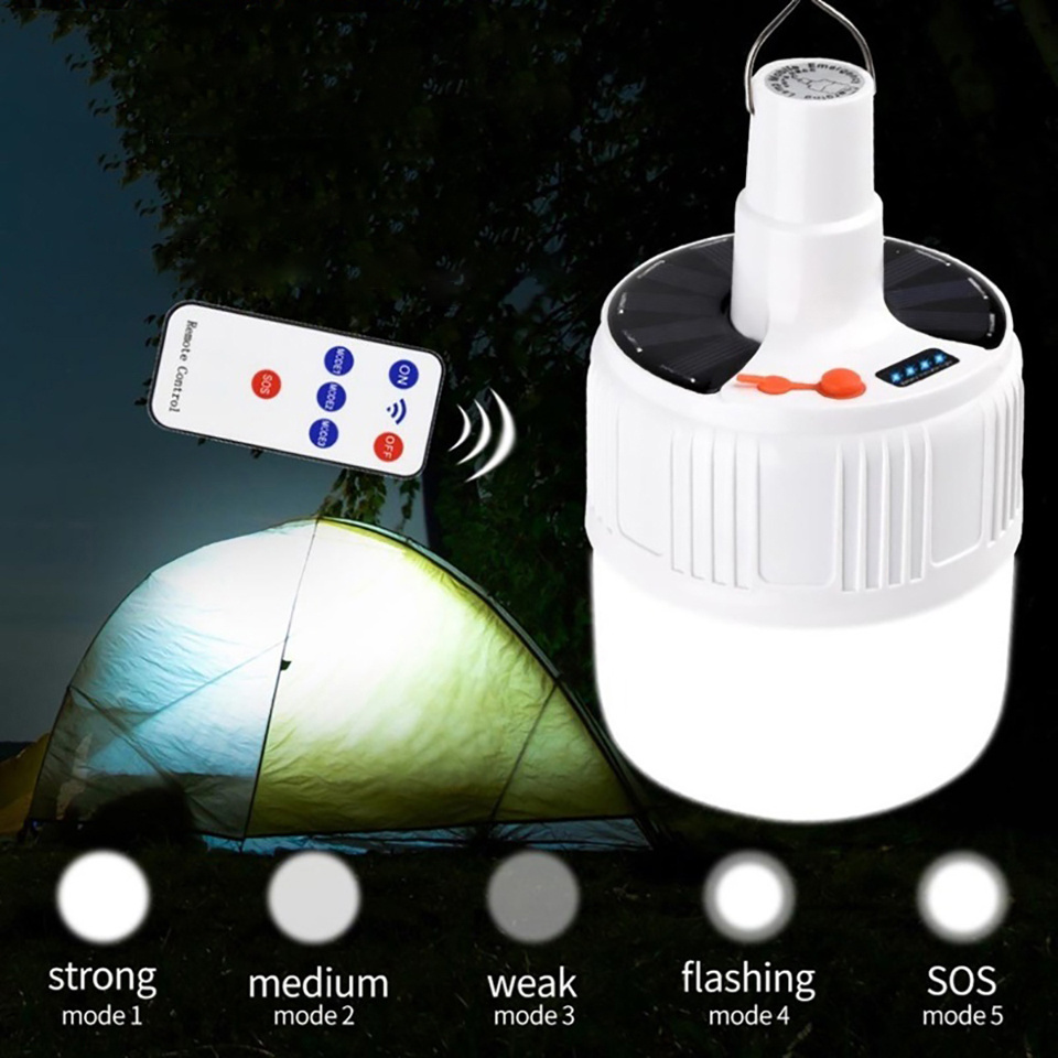 Portable Outdoor Tente Home Lantern Usb Rechargeable Solar Charging Led Emergency Lamp Bulb Bbq Camping Lights