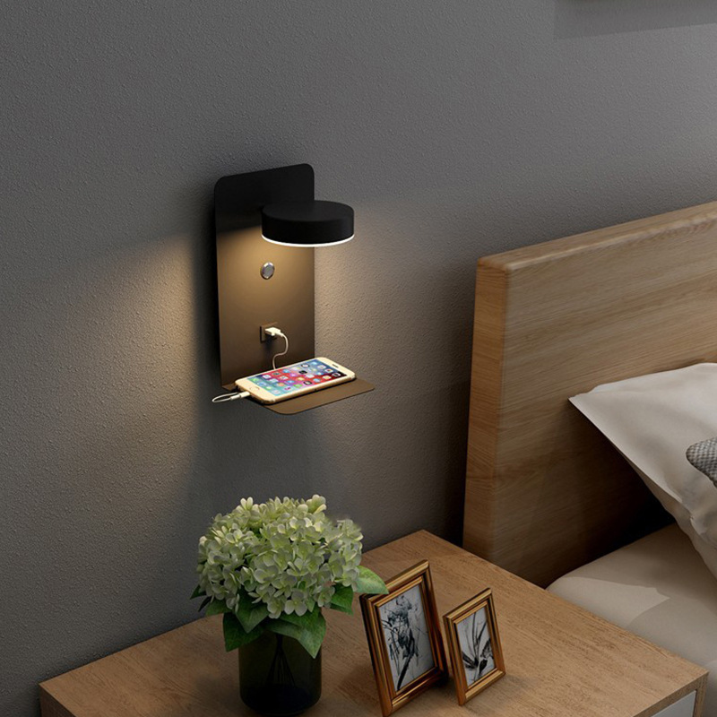 Plug In Wall Sconces Touch Switch Dimmable Bedside Wall Lights With Led Reading Wall Lamp With Usb Charging Port Black Finish