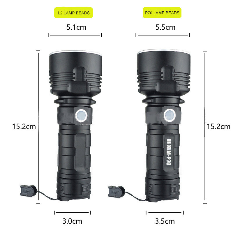 Super Powerful Waterproof L2 XHP70 USB Rechargeable Flash Ultra Bright Linterna Lantern Lamp LED Tactical Torch Flashlight