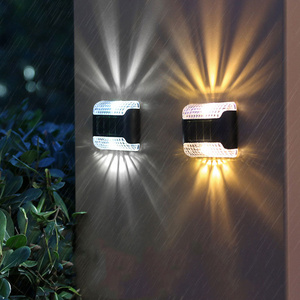 Outdoor Waterproof Led Step Light Solar Fence Lights Up And Down Wall Lamp For Outdoor Yard Garden Lawn Patio Pathway Decoration