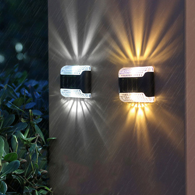 Outdoor Waterproof Led Step Light Solar Fence Lights Up And Down Wall Lamp For Outdoor Yard Garden Lawn Patio Pathway Decoration BestSuppliers