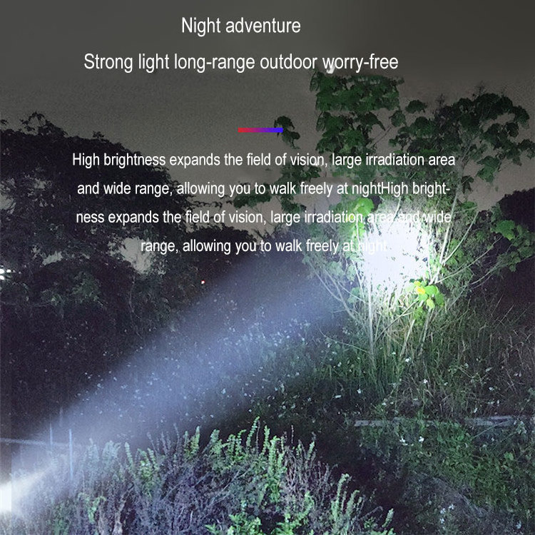 Outdoor Waterproof Usb Solar Charging Rechargeable Emergency Torch Hand Lamp Flashlight With Cob Side Light