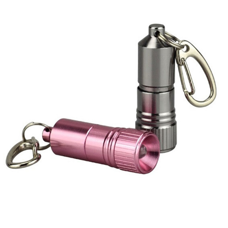 Mini Small Pocket Aluminum Bright Led Handheld Torch Micro Keychain Flashlight With Hook For Outdoor Camping Emergency