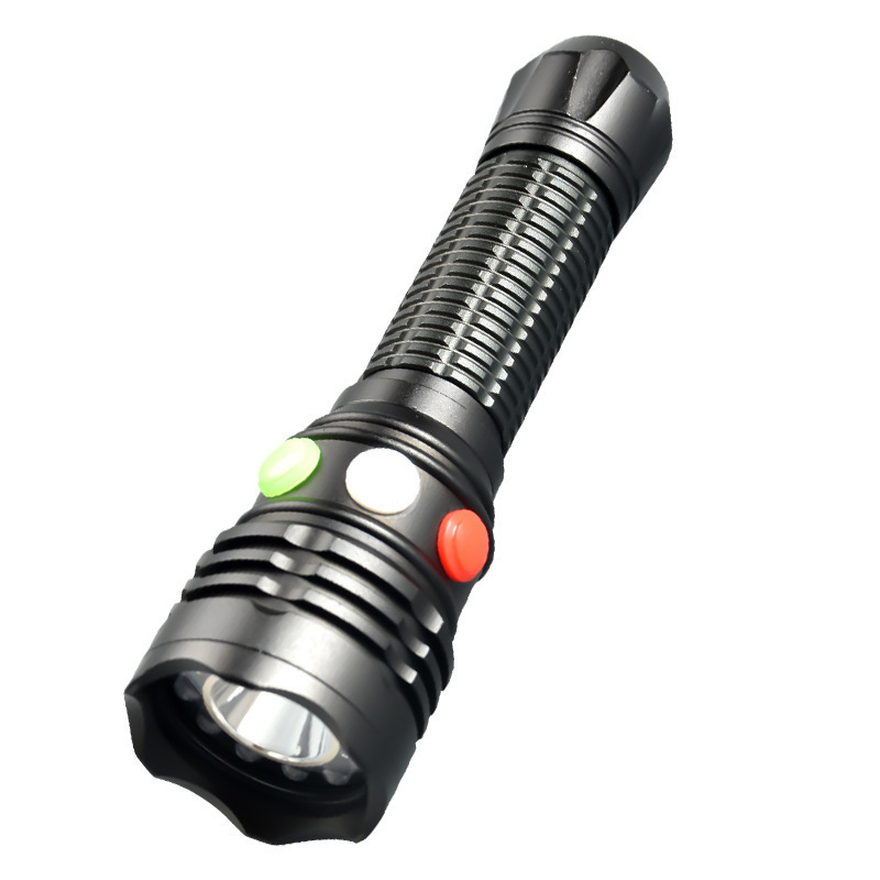 Waterproof Rechargeable Train Railway Signal Red White Green Tricolor Led Torch Light Flashlight For Work Lighting Magnet Tail