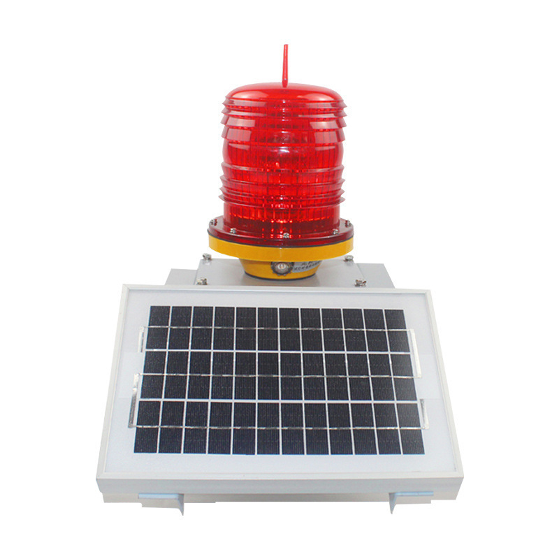 Led Solar Powered Aircraft Aviation Signal Warning Lamp Obstruction Light For Tower Crane High Building