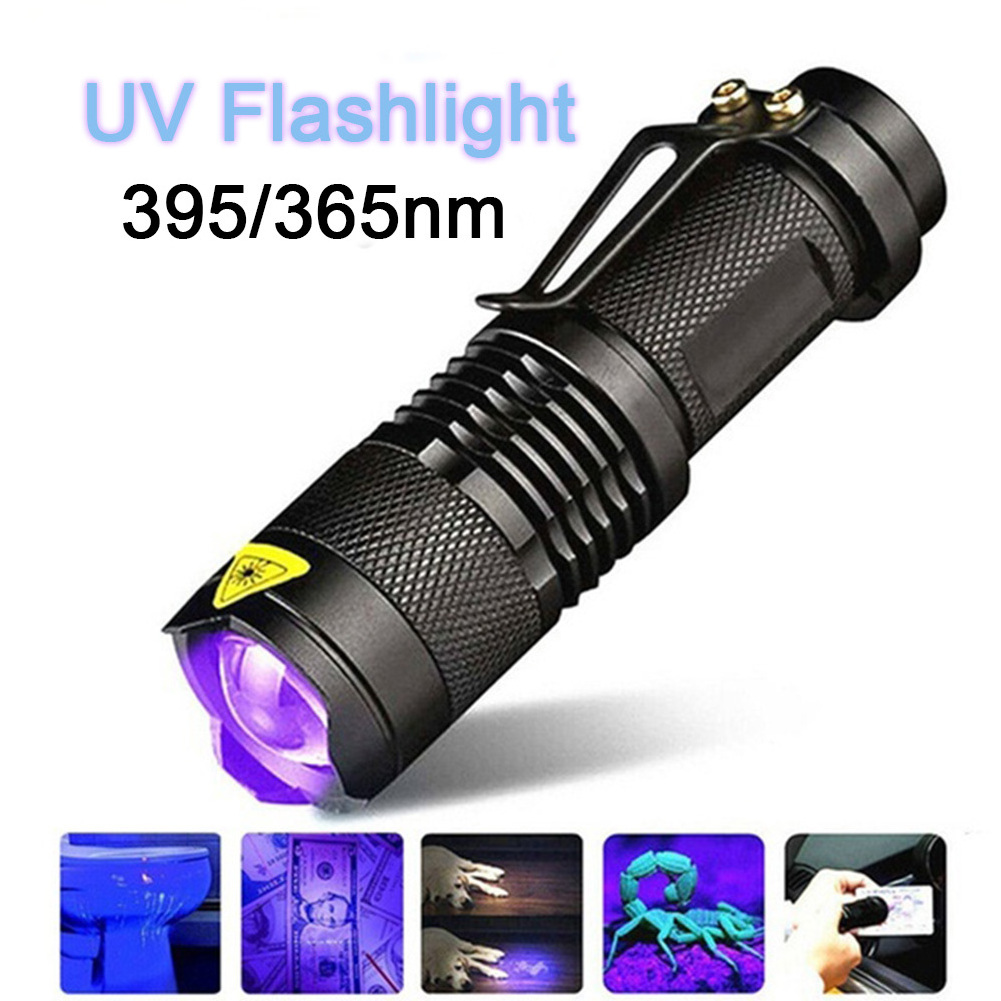 Zoom Function Mini Uv Black Light Pet Urine Stains Detector Scorpion 14500 Battery Flashlight Ultra Violet Light