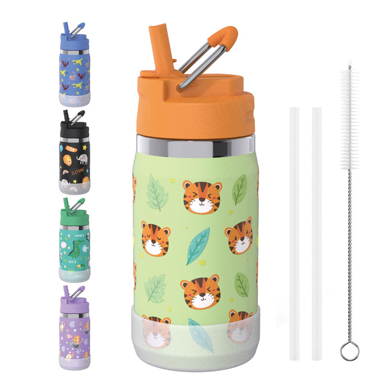 Emode Leak-Proof Thermos Double Walls Stainless Steel Children'S Thermal Bottle 12oz Insulated Metal Water Bottle