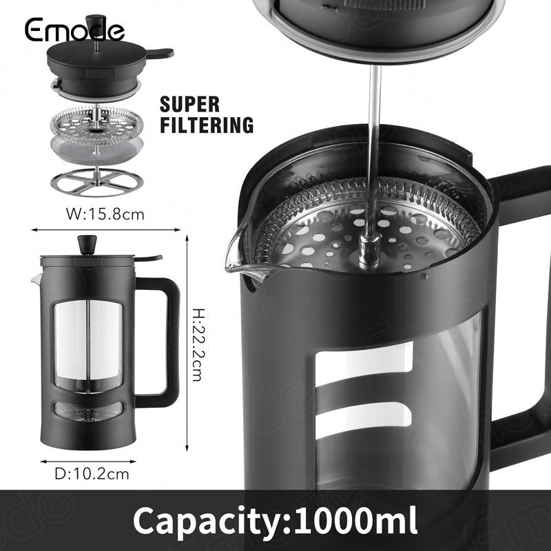 Wholesale 304 stainless steel filter plastic french press coffee maker