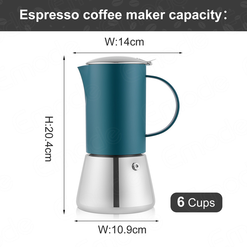 4/6/9 cup Moka Coffee Maker Stovetop Espresso Stainless Steel Moka Pot