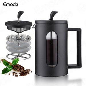 Emode coffee maker with a stainless steel filter French press system coffee machine black coffee plunger tea maker