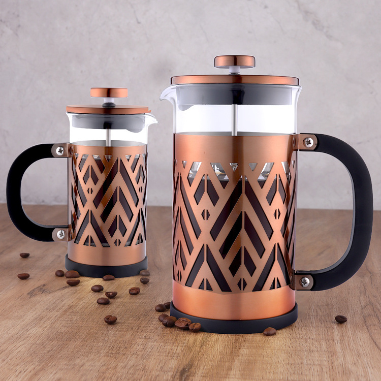 Emode Double Walls Glass French Press Coffee Travel Press Mug  Coffee Plunger 2 Cups French Coffee Maker