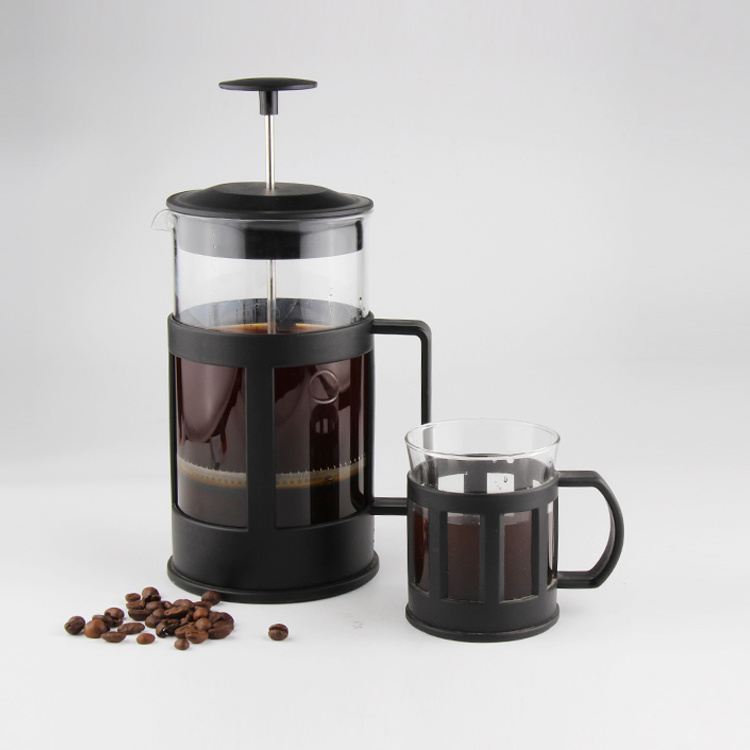 Hot Selling Glass French Coffee Press with BPA Free Plastic Portable French Coffee Press Maker