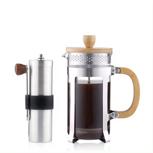 350ml 600ml 800ml 1000ml High-end Borosilicate Glass French Press Tea and Coffee Maker With Bamboo Lid & Handle