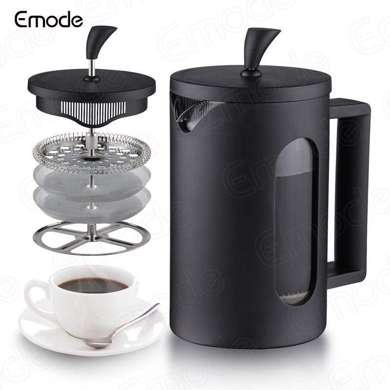 Emode coffee maker with a stainless steel filter French press system coffee machine black coffee plunger tea maker