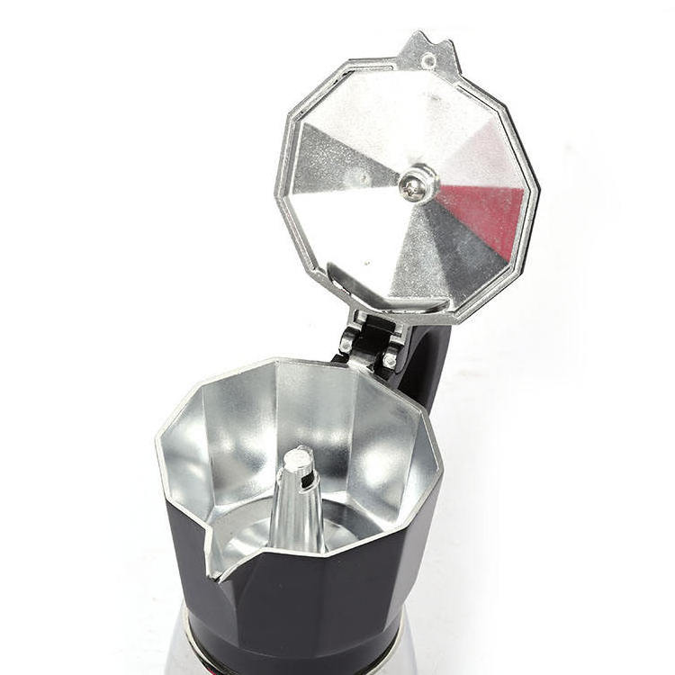 Hot Sale Good Quality Custom Espresso Italian Coffee Maker Moka Pot Aluminum Top And Stainless Steel Base Moka Pot