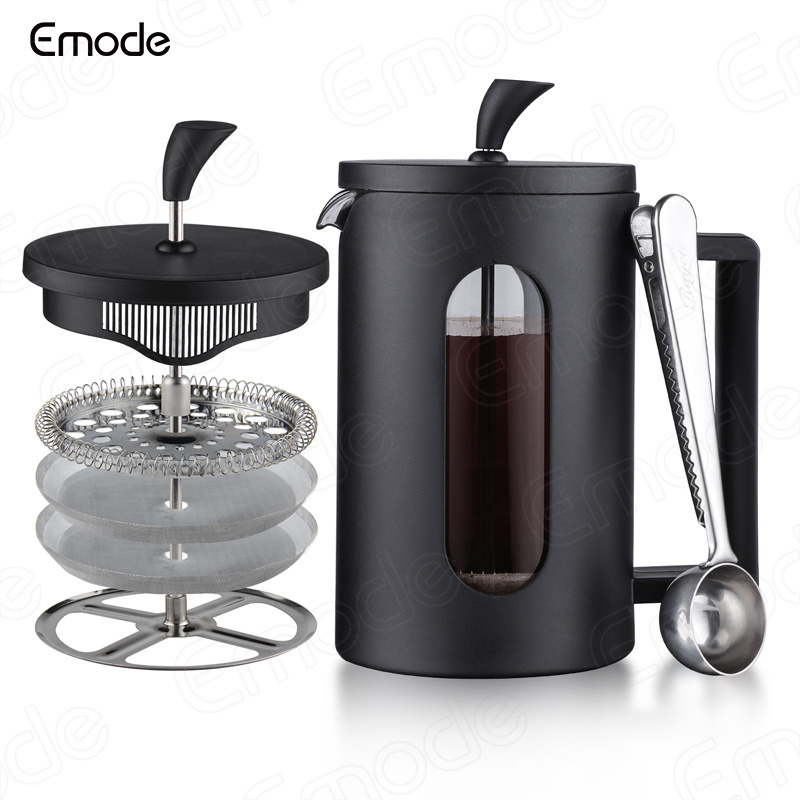 Emode coffee maker with a stainless steel filter French press system coffee machine black coffee plunger tea maker