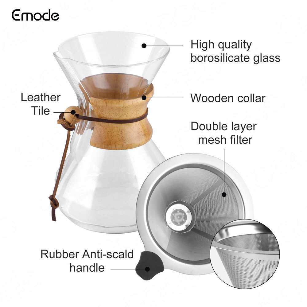 Borosilicate Glass Coffee Pot 800ML Pour Over Brew Coffee Maker coffee kit