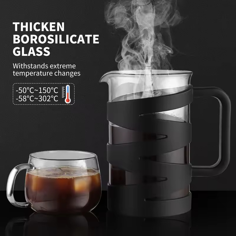 Hot Sale French Press For Coffee Oem Odm Custom Logo Coffee Maker Plastic 800ml Portable French Press Tea Pot For Travel