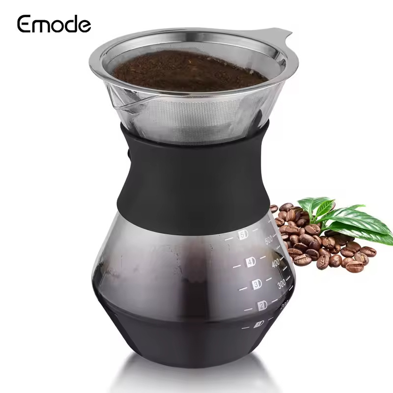 600 800 1000Ml Pour Over Coffee Maker Glass Drip Coffee Brewer With Permanent Filter