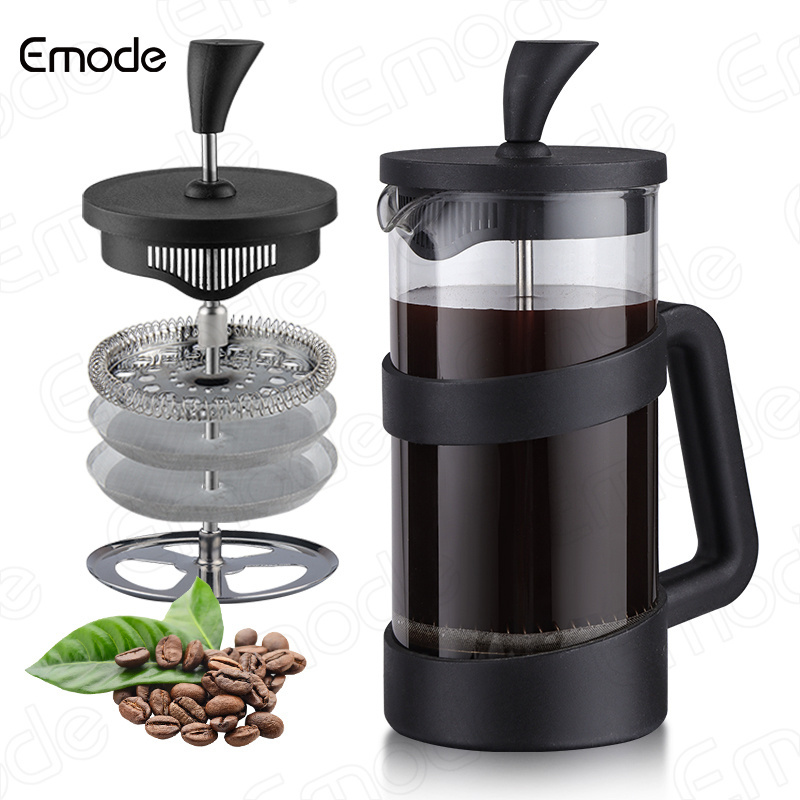 Emode Small French Press 350ml Borosilicate Glass Tea Maker French Press Coffee Maker