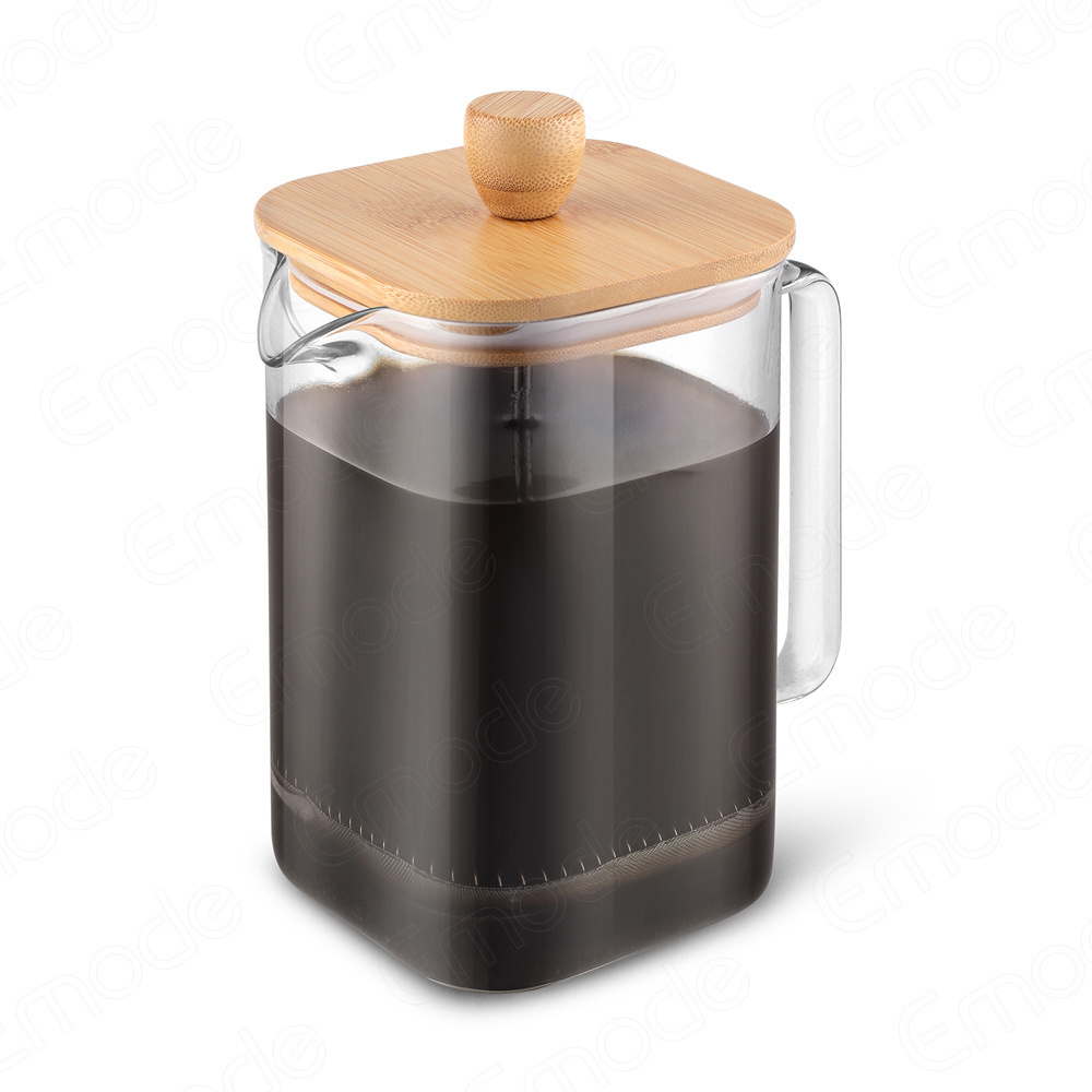 Emode New Arrival French Coffee Maker Plunger Square French Press 1L For Coffee  Home Garden and Camping