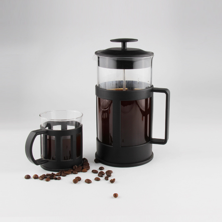 Hot Selling Glass French Coffee Press with BPA Free Plastic Portable French Coffee Press Maker