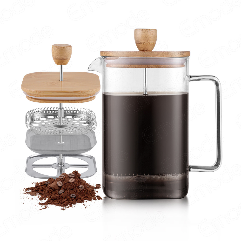 Emode New Arrival French Coffee Maker Plunger Square French Press 1L For Coffee  Home Garden and Camping