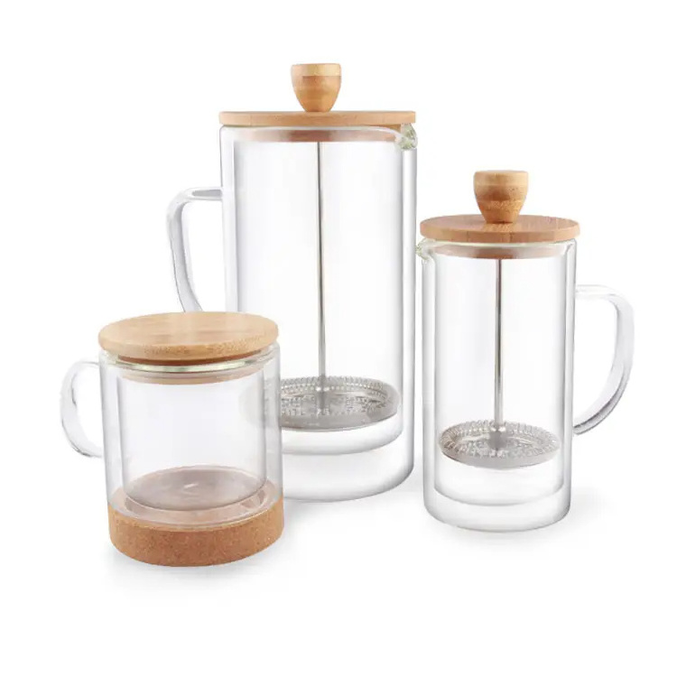 Wholesale Eco-Friendly Bamboo Coffee Maker French Press Coffee Plunger With Glass French Press