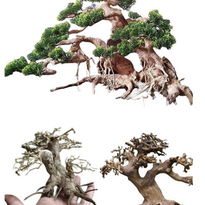 Manufacturer Wholesale Modern Indoor Plastic Artificial Palm Plant Tree Magnetic Levitation Floating Resin Bonsai of 4W