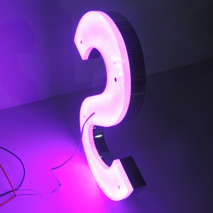 2021 Best Selling Store name 3d Brush Stainless Steel Backlit Letter Back Halo light Sign