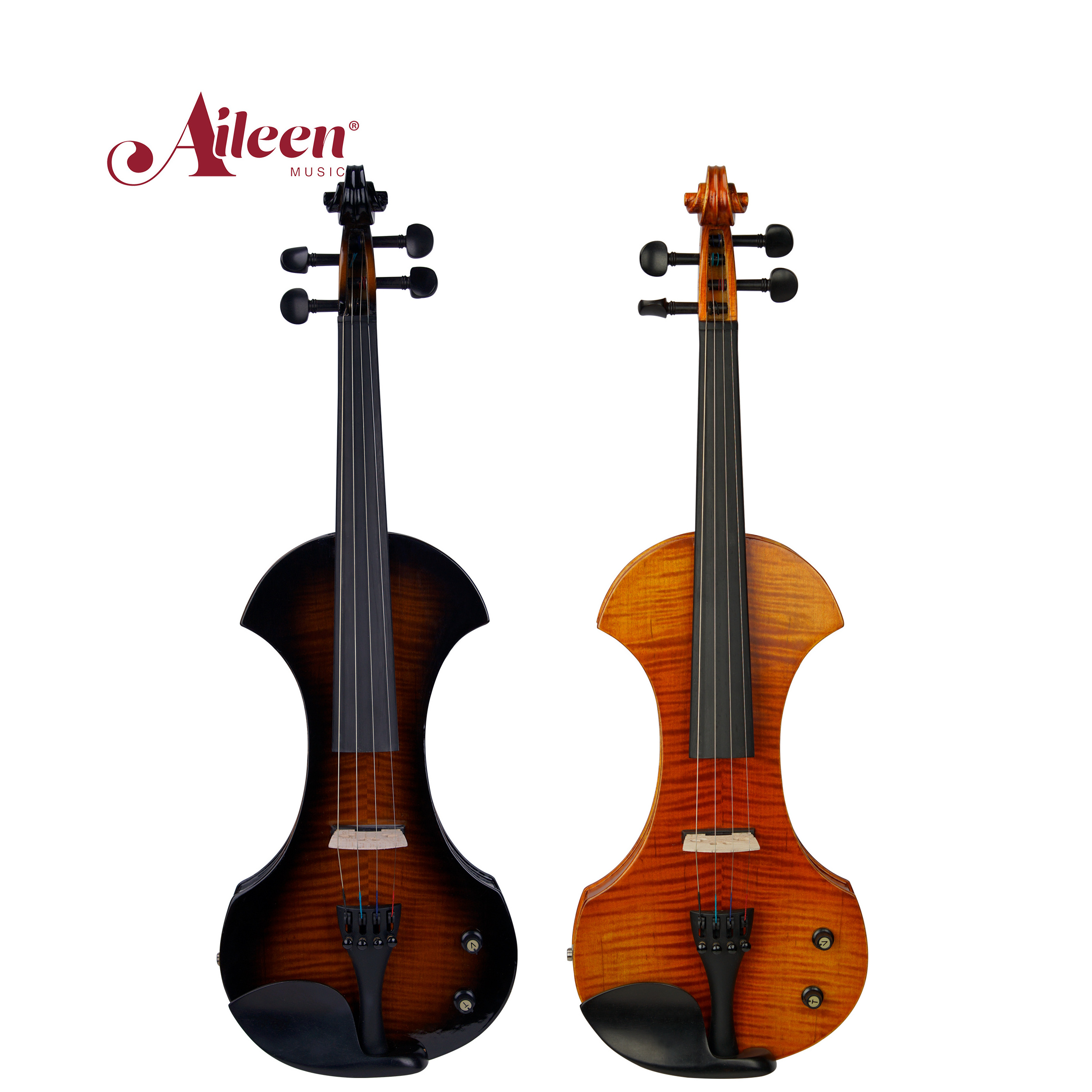 VE502 Wholesale All Linden Plywood Electric Violin 4/4 Instrument With Foam Shaped Case