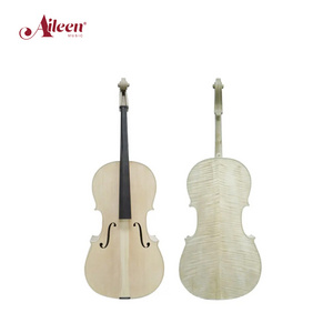 AileenMusic beautiful flamed professional handmade unfinished white cello(C150W)