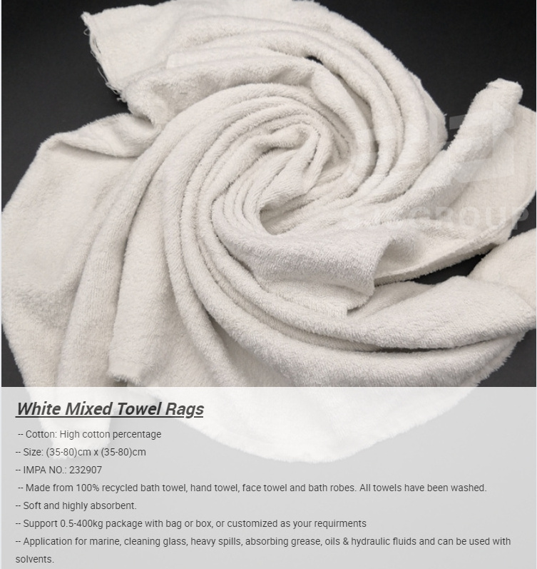 Cheap rag Industrial Usage Cleaning Face Towel Used White Cotton Rags