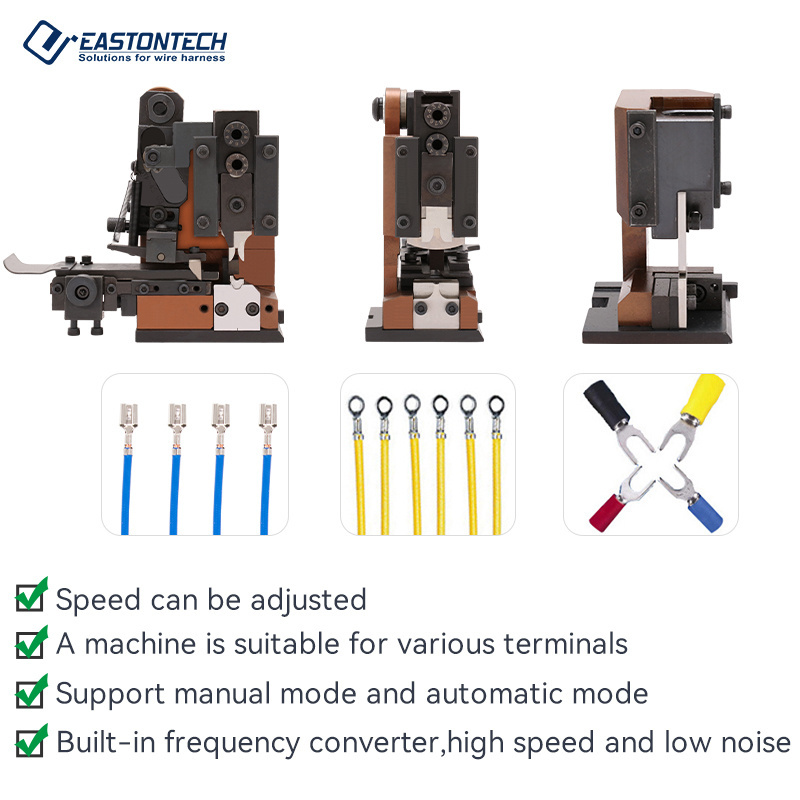 EW-5145+ Low Noise Mute Wire Cable Terminal Casting Crimping Crimper Machine with Horizontal Mold Crimp with CFM