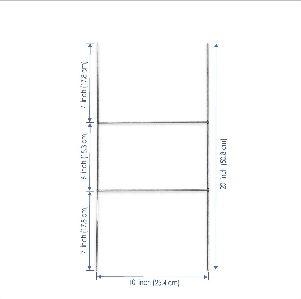 With heavy duty metal wire stakes for yard signs