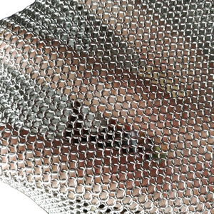 stainless steel 304 316 small chain mail sheet cut resistant mesh fabric